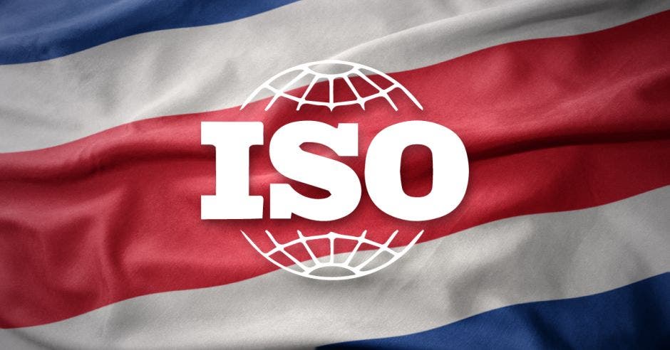 bandera de Costa Rica y logo de ISO