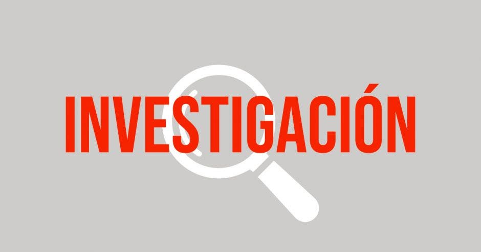 Lupa y palabra investigación encima en rojo