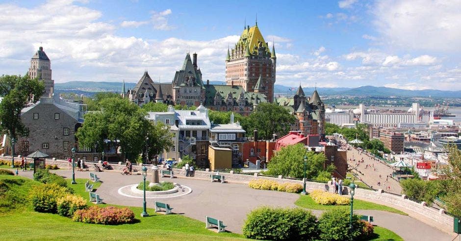 Toma aérea de una parte de la ciudad de Quebec