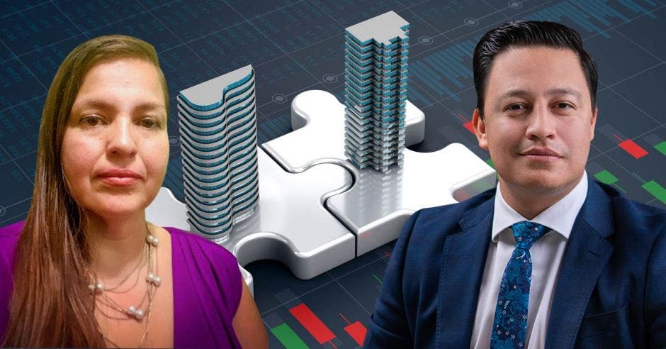 hombre y mujer de fondo imagen de fusión de empresas