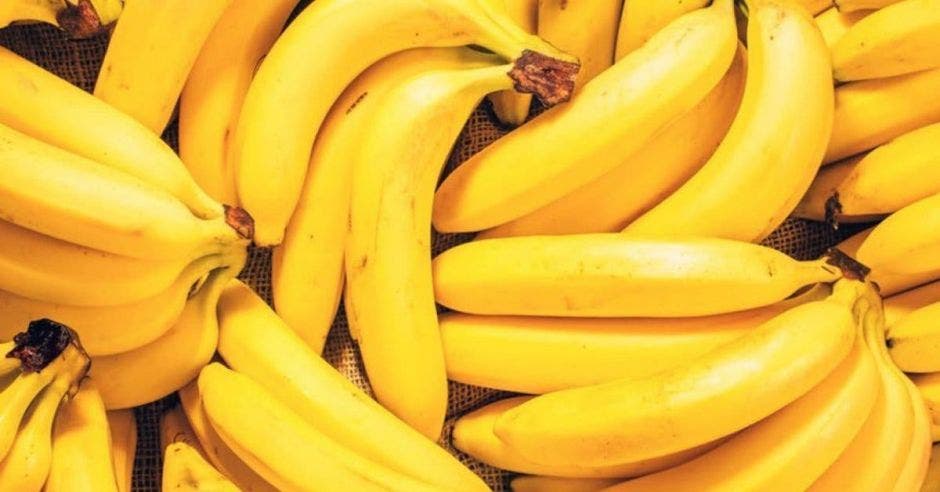 Varios bananos maduros juntos