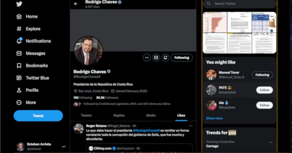 De momento no está claro si el perfil de Twitter es manejada por el propio presidente, o bien, por un experto en redes sociales. Cortesía/La República.