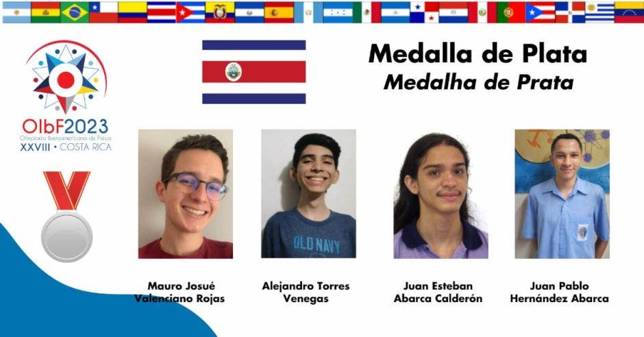 juan pablo hernandez juan esteban abarca alejandro torres mauro valenciano ganadores plata XXVIII edición Olimpiada iberoamericana física