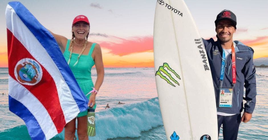 Los surfistas Leilani McGonagle y Oscar Urbina sellaron su pase a la siguiente ronda.Canva/La República