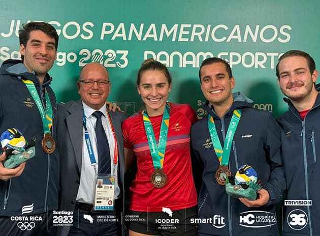 Los costarricenses este martes participaron en la premiación de los Panamericanos.