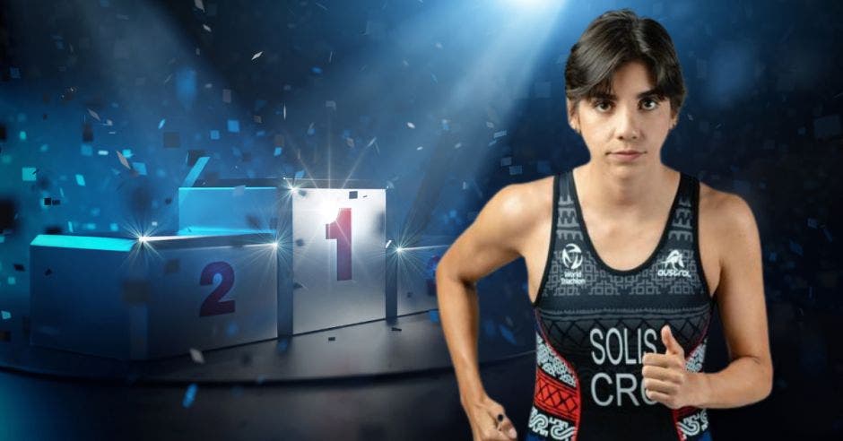 Raquel Solís se consolida como la tercera mejor triatleta del continente.Canva/La República