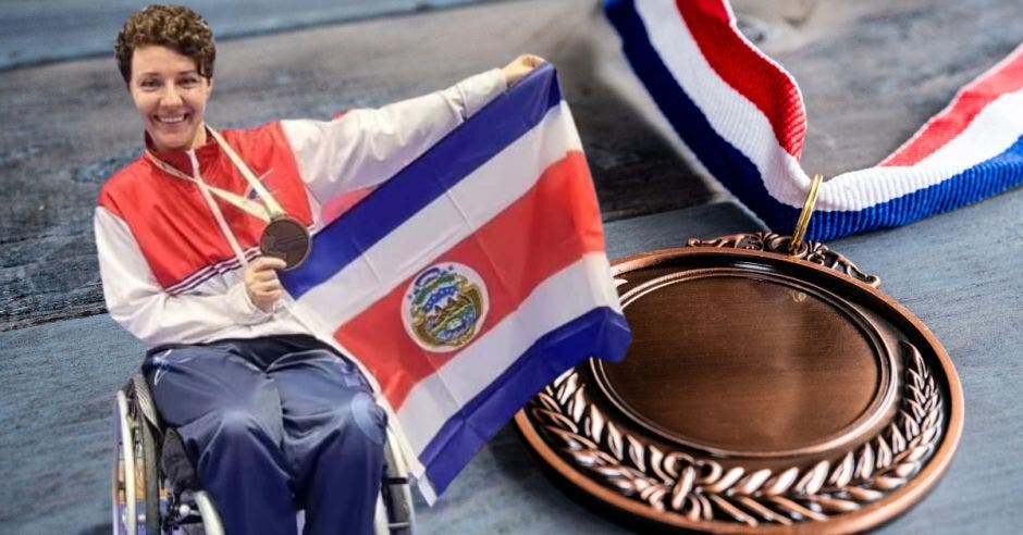 La costarricense alcanzó la presea de bronce en categoría adaptada.Canva/La República