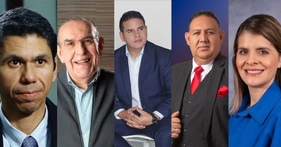 Luis Amador, Rodrigo Arias, Fabricio Alvarado, Leslye Bojorges y Laura Fernández son algunos de los personajes políticos que generan interés. Cortesía/La República.