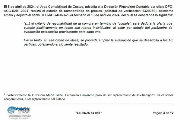 El el Área de Contabilidad de Costos, adscrita a la Dirección Financiero Contable hizo dos análisis con el mismo resultado negativo, Cortesía/La República.