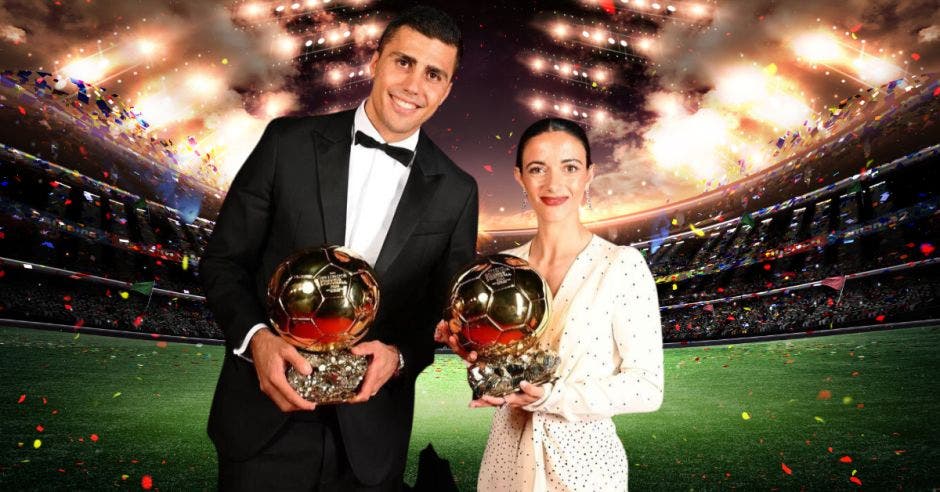 Rodrigo y Aitana los ganadores del Balón de Oro.Canva/La República