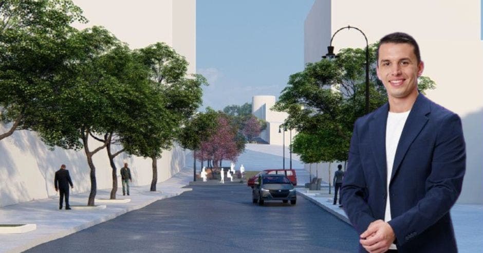 La idea del proyecto es promover una construcción de uso mixto para fomentar el comercio y el uso peatonal entre las calles 9 y 21. El alcalde Diego Miranda lidera el proyecto. Cortesía/La República.