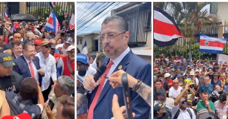 Rodrigo Chaves participó en la marcha. Cortesía/La República.